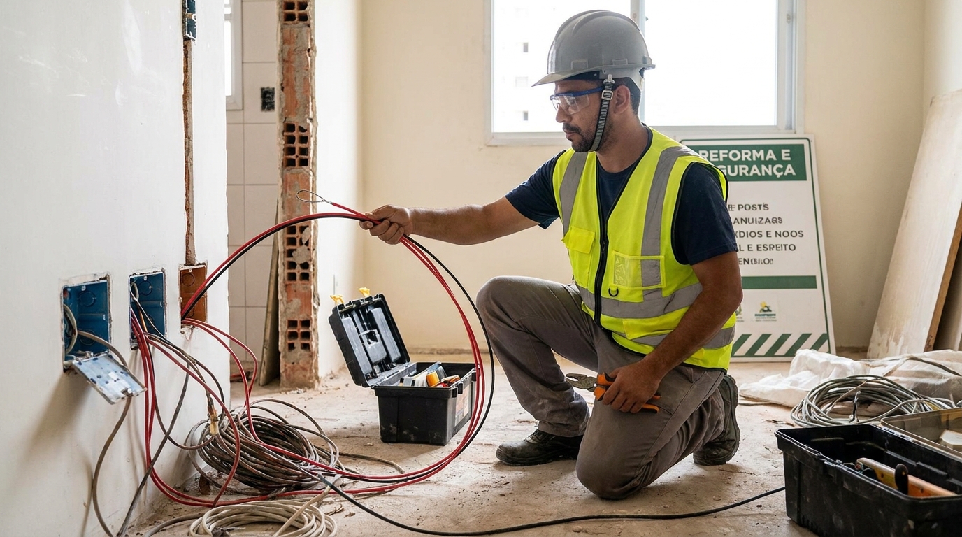 Substituição de fios antigos em Contagem‑MG